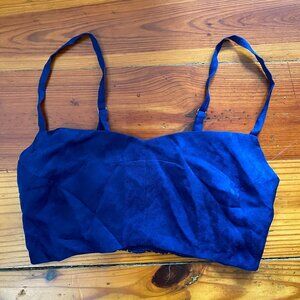 100% Silk Reformation Crop Top Size Small Color Blue